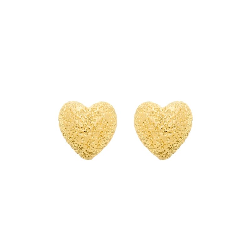 Brinco Dourado de Coração Irregular