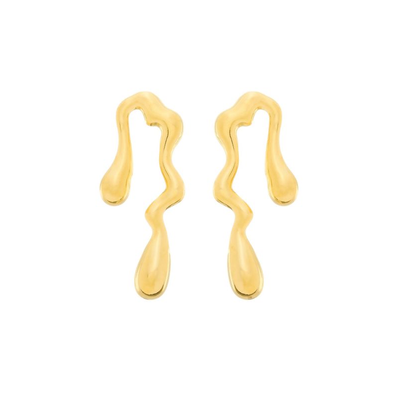 Brinco Dourado Orgânico de Gota