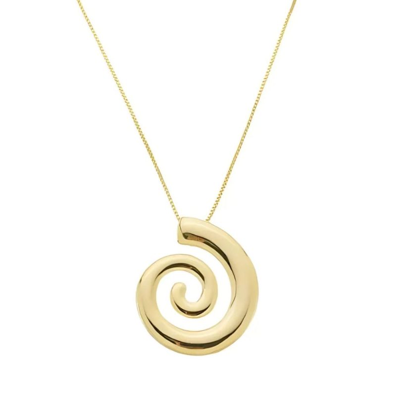 Colar Dillan Caracol em banho de ouro 18K, com design orgânico sofisticado e elegante.