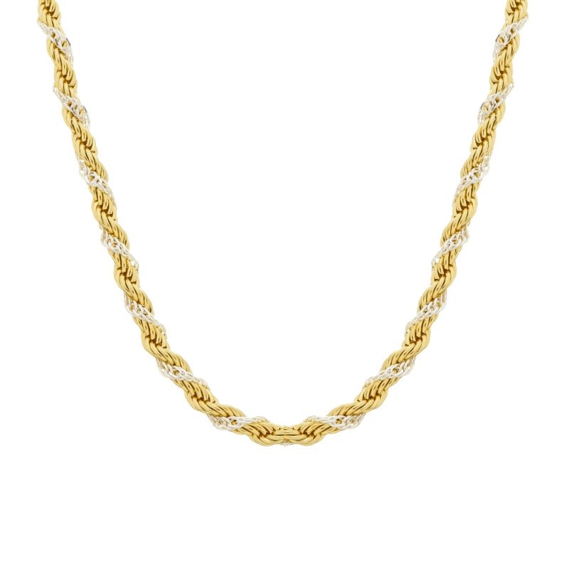 Colar Baiano Dourado e Prateado banhado a ouro 24K e ouro branco, com design sofisticado e tecnologia antialérgica.